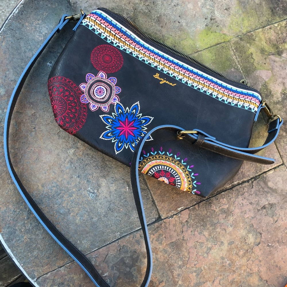 Desigual embroidered handbag/crossbody purse
